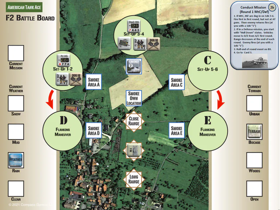 Game map board depicting the state at the end of Turn 1.